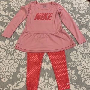Girls Nike Pink 2 Piece Dri-Fir Set
